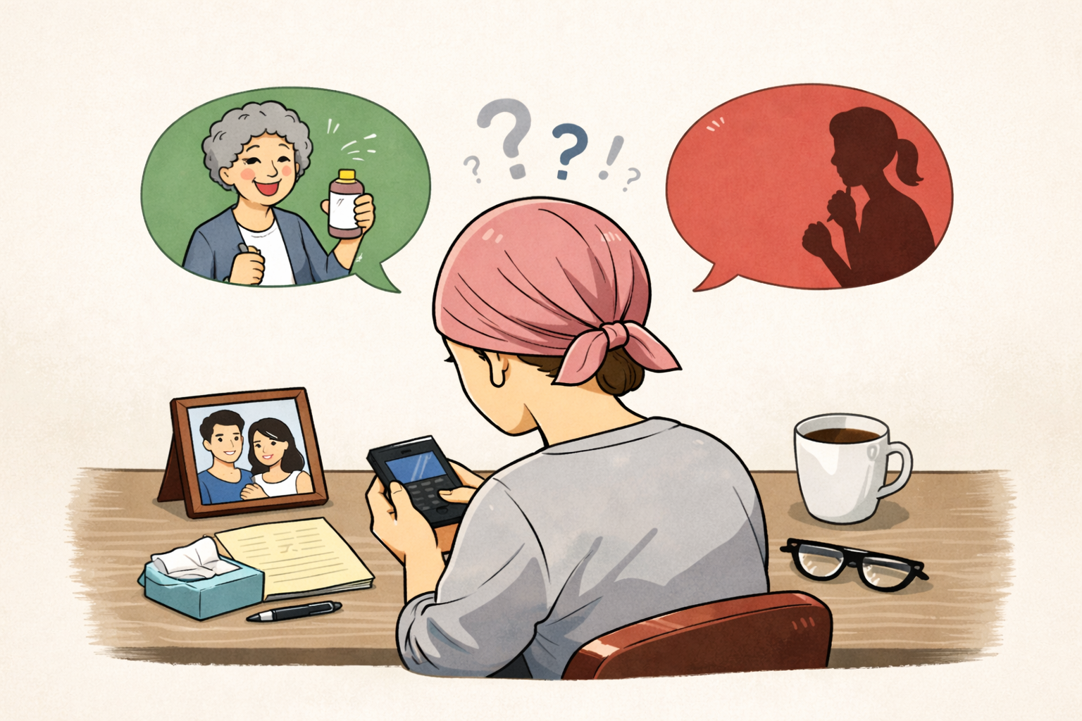 家屬不一定要給患者很多意見，默默的陪伴也是很好的方式